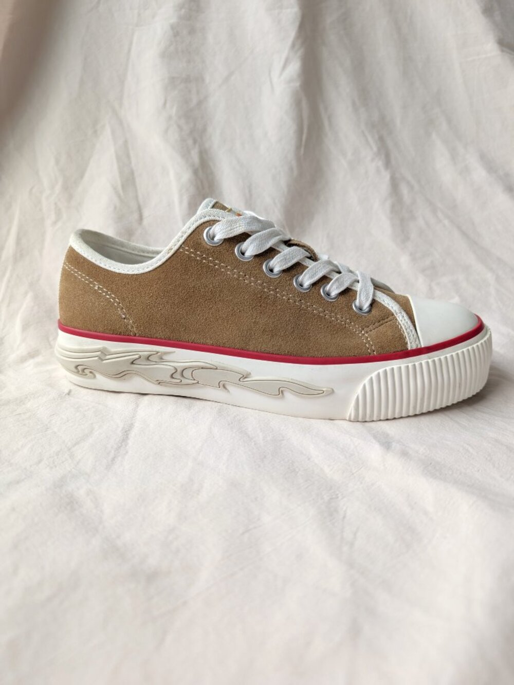 SANDRO PARIS Anouk Suede Flame-Sole Sneaker | Size EU 36/US 5
